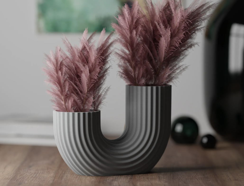 Modern U Shaped Vase — 3D printed by Moon Studio 3D